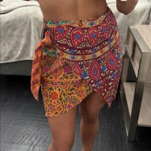 Boteh Multi Color Tie Skirt